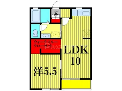 パークサイド(1LDK/2階)の間取り写真