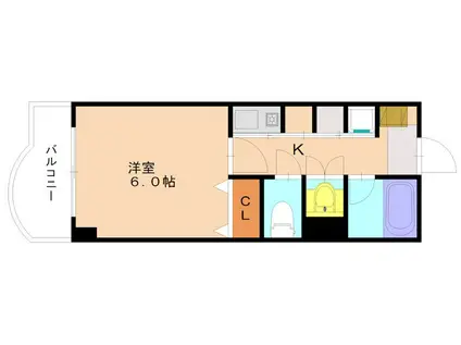 パルム大橋6(1K/3階)の間取り写真