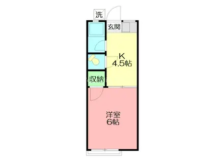 メゾン石田(1K/2階)の間取り写真