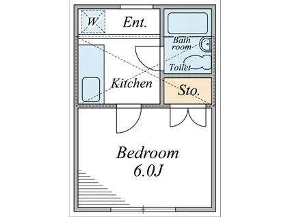 ハイツかえで(1K/2階)の間取り写真
