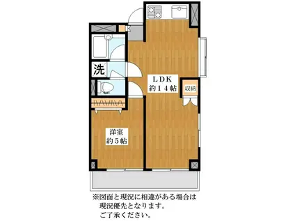 ユニテ柿生(1LDK/3階)の間取り写真