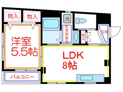 プチドミール(1DK/3階)の間取り写真