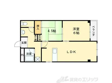 プール・トゥジュールブラン(2LDK/6階)の間取り写真