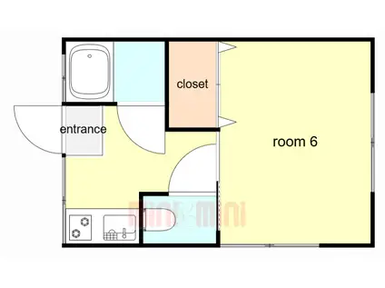 勝美文化(1K/1階)の間取り写真