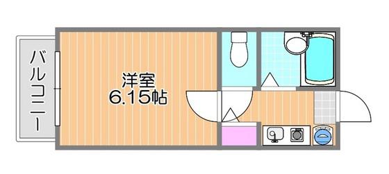 ヴェリタスB棟(1K/1階)の間取り写真