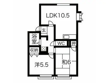 アネシス愛宕山II(2LDK/2階)の間取り写真