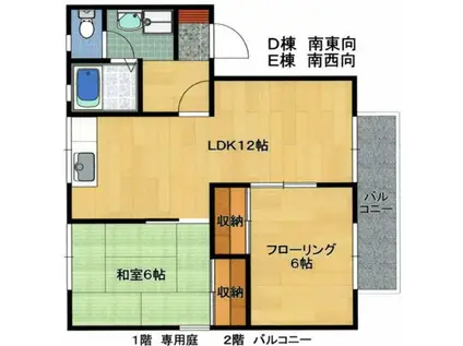 コートクレーセ(2LDK/1階)の間取り写真