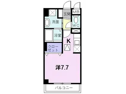 YI アイリス(1K/1階)の間取り写真