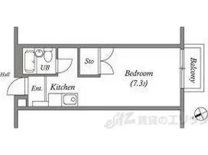 ヴィラ・ソレイユ(ワンルーム/2階)の間取り写真