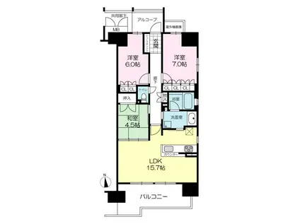 アルファスマート明石公園(3LDK/3階)の間取り写真
