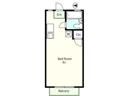 ジュネス上高田(ワンルーム/2階)の間取り写真