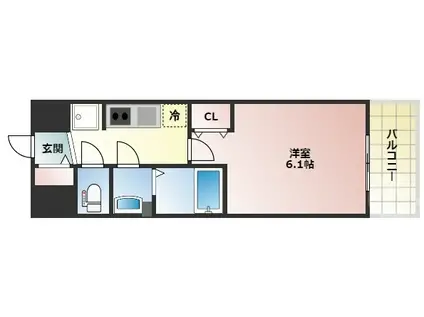 プレサンスOSAKA三国ネオス(1K/10階)の間取り写真