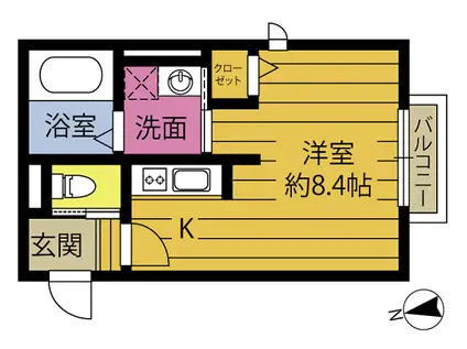 Tフォレスト市浜(ワンルーム/1階)の間取り写真