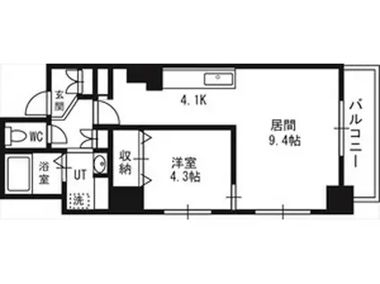 シェモア南1条(1LDK/6階)の間取り写真