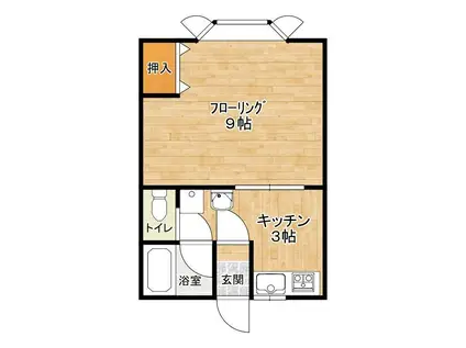 グリーンハイツ坂本(1K/1階)の間取り写真