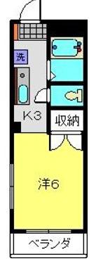 パティオ日吉(1K/3階)の間取り写真