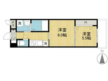 MOANA高城(2K/3階)の間取り写真