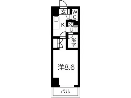 サニー池下(1K/5階)の間取り写真