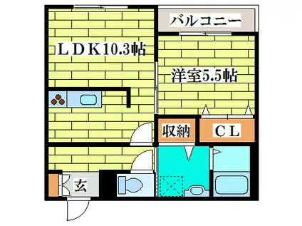 CASA清田(1LDK/1階)の間取り写真