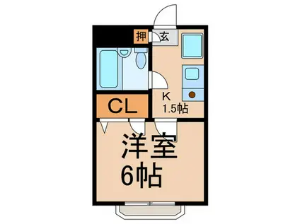 シャルム桜(1K/4階)の間取り写真