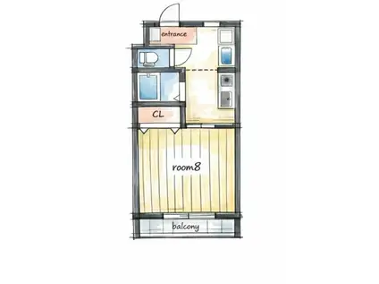 メゾン小宮(1K/1階)の間取り写真