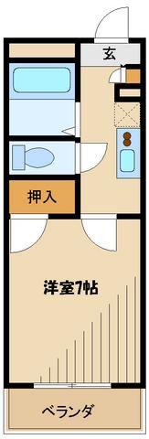 レオパレス唐沢(1K/2階)の間取り写真