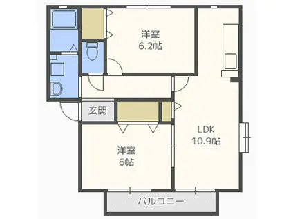 エルメゾン81(2LDK/2階)の間取り写真