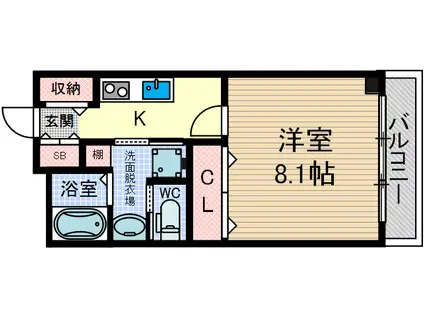 クレール南茨木(1K/3階)の間取り写真