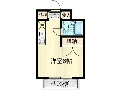 リヴィエール鶴牧(ワンルーム/3階)の間取り写真