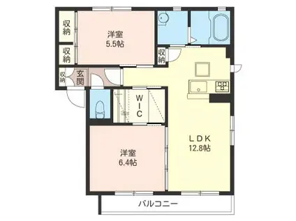 SOLARE(2LDK/1階)の間取り写真