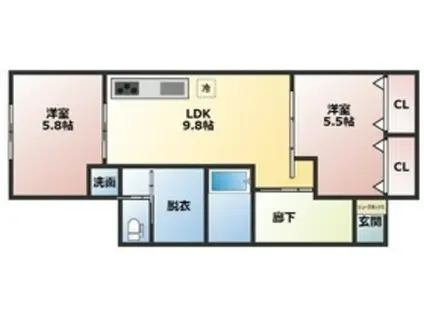 メゾンド山王(1SLDK/1階)の間取り写真