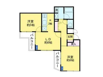 グランドブリックコート(2LDK/3階)の間取り写真