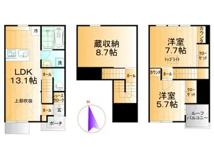 SOLANA(2LDK/1階)の間取り写真
