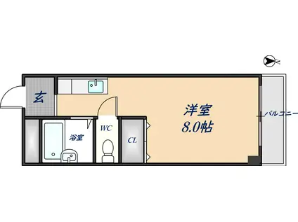 ハイツラーニョ(ワンルーム/4階)の間取り写真