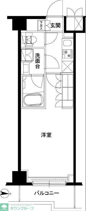 ルーブル武蔵新城六番館(1K/6階)の間取り写真