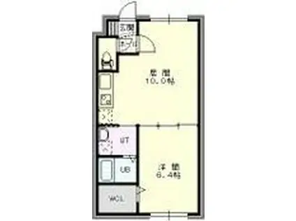 アビタピュール(1LDK/4階)の間取り写真