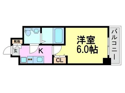 アリビオ立花(1K/7階)の間取り写真