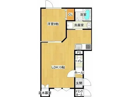 ノアール新中野(1LDK/2階)の間取り写真