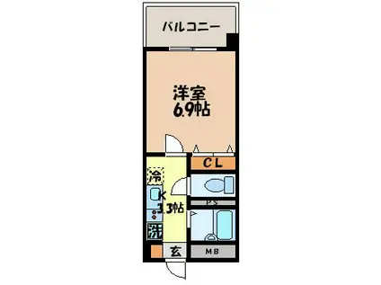 アンプルール・べトン扇町(1K/2階)の間取り写真