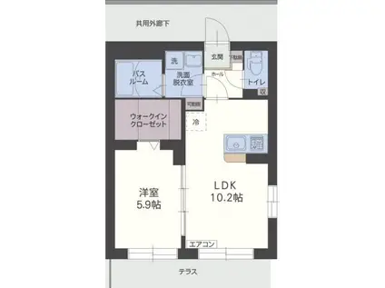 アヴァンティ大宮(1LDK/1階)の間取り写真