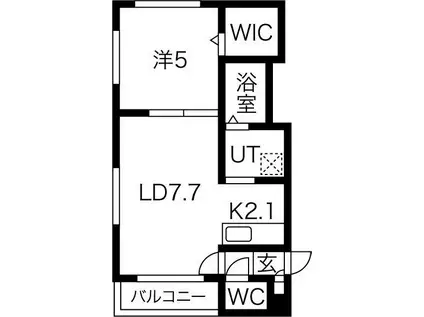ラフレーズ菊水(1LDK/4階)の間取り写真
