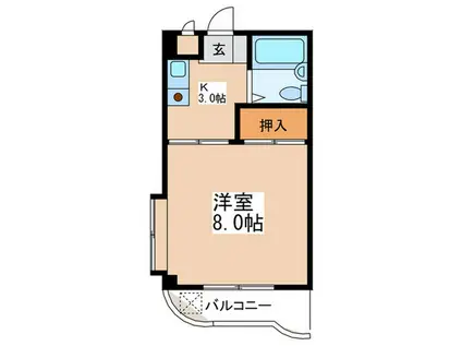 クロノス若松(1K/3階)の間取り写真