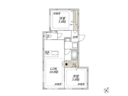 小茂根3丁目メゾン(2LDK/1階)の間取り写真