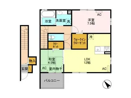 京和風嵐山華 上渋垂町(2LDK/2階)の間取り写真