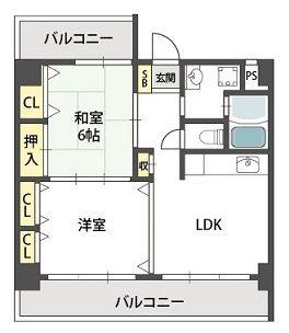 グローリーヨシダ(2LDK/3階)の間取り写真