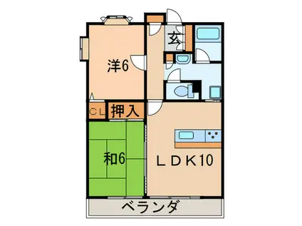 芦屋浜町南アーバンリズ(2LDK/3階)の間取り写真