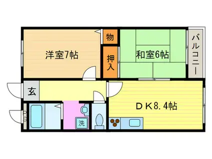 スラージュマンI(2DK/1階)の間取り写真