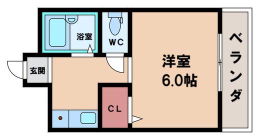 メゾン苅田(1K/2階)の間取り写真