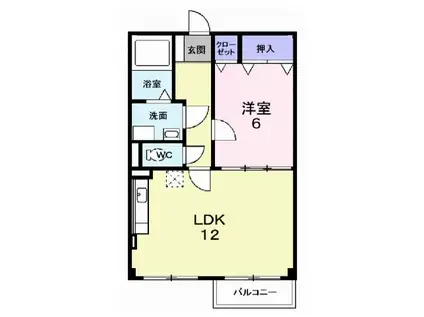 ポラール(1LDK/1階)の間取り写真