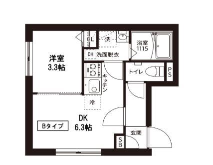 レピュア菊川駅前レジデンス(1DK/2階)の間取り写真